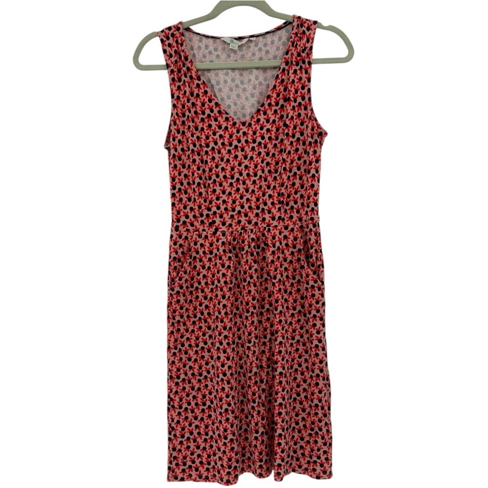 Boden Melinda jersey dress in Red and Blue Floral Printed Career Wear Size 4